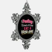 Knee Surgery Positivity Pun - Cute Brownie Tin Sneeuwvlok Ornament (Links)