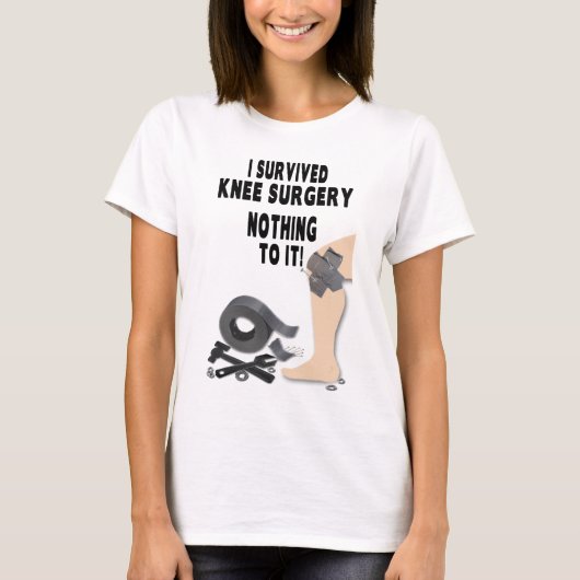 KNEE SURGERY T SHIRT - I OVERLEVING - NUTS & BOLTS (Voorkant)
