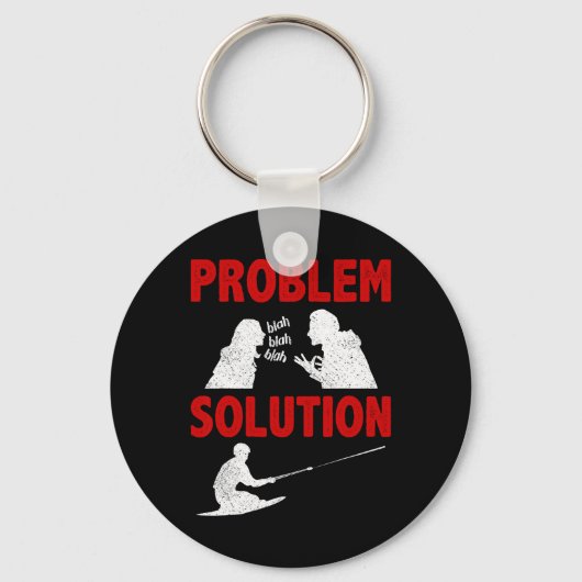 Kneeboarden watersport probleemoplossing hobby sleutelhanger (Voorkant)