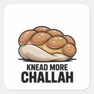 Kneed Meer Challah Joodse Jood Bakken Vierkante Sticker