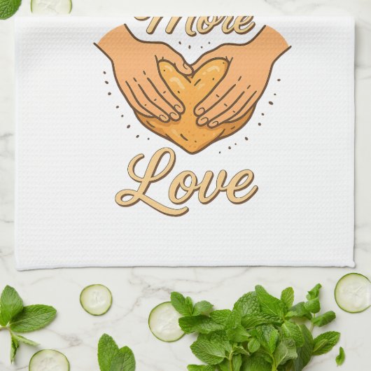 Kneed Meer Liefde Keuken Handdoek (Gevouwen)