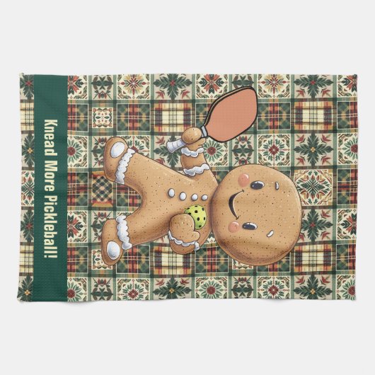 Kneed Meer Pickleball! aangepaste tekst Theedoek (Horizontaal)