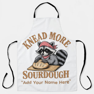 Kneed Meer Zuredeeg T-shirt, Grappige Wasbeer Bakk Schort