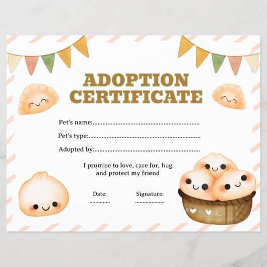 Kneedbaar deeg Adoptiecertificaat bewerkbaar Flyer (Voorkant)