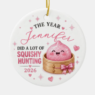 Kneedbaar Jachtornament 2026 Dumpling-mandje Keramisch Ornament