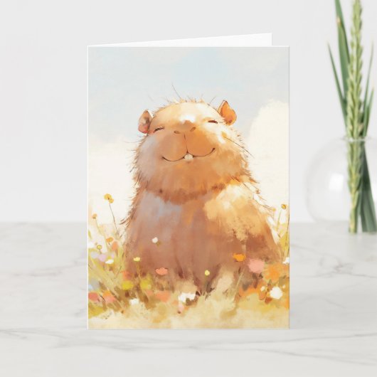 Kneedbaar Ontspannen Capybara Kaart (Voorkant)