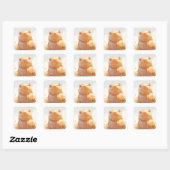 Kneedbaar Ontspannen Capybara Vierkante Sticker (Vel)