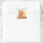Kneedbaar Ontspannen Capybara Vierkante Sticker (Tas)