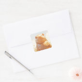 Kneedbaar Ontspannen Capybara Vierkante Sticker (Envelop)