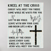 Kneel bij het Cross-Christelijk Poster (Voorkant)