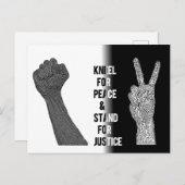 Kneel for Peace and Stand for Justice Briefkaart (Voorkant / Achterkant)