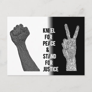 Kneel for Peace and Stand for Justice Briefkaart