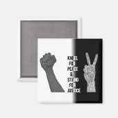 Kneel for Peace and Stand for Justice Magneet (Voorkant / Achterkant)