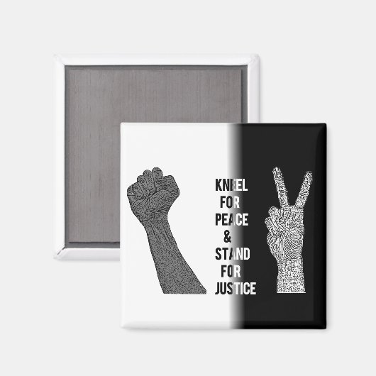 Kneel for Peace and Stand for Justice Magneet (Voorkant / Achterkant)
