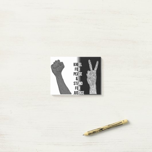 Kneel for Peace and Stand for Justice Post-it® Notes (Op bureau)