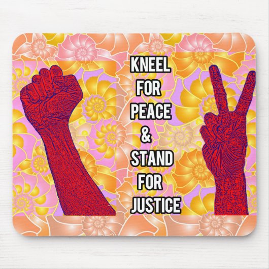 Kneel for Peace and Stand for Justice (V2) Muismat (Voorkant)