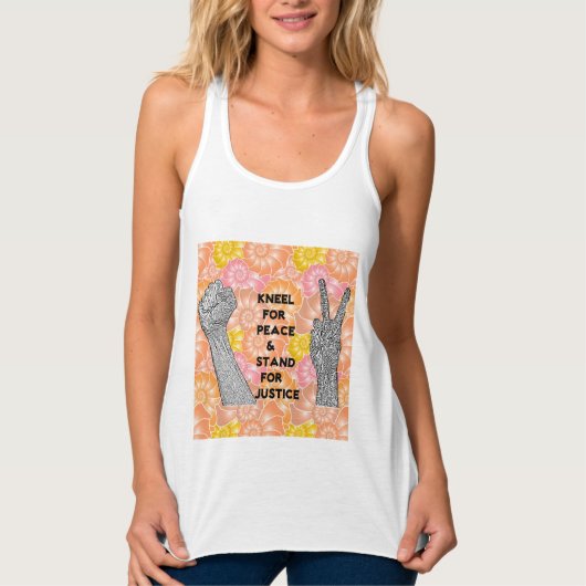 Kneel voor vrede en rechtvaardigheid tanktop (Voorkant)