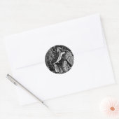 Kneeling angel ronde sticker (Envelop)