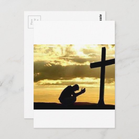 Kneeling bij het kruis briefkaart (Voorkant / Achterkant)