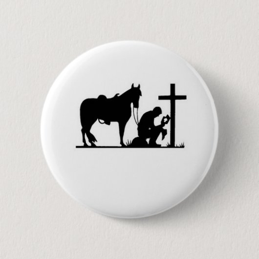Kneeling Cowboy Ronde Button 5,7 Cm (Voorkant)