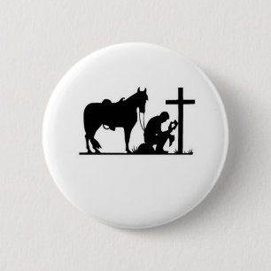 Kneeling Cowboy Ronde Button 5,7 Cm