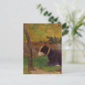 Kneeling koe door Paul Gauguin Briefkaart (Staand voorkant)