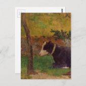 Kneeling koe door Paul Gauguin Briefkaart (Voorkant / Achterkant)