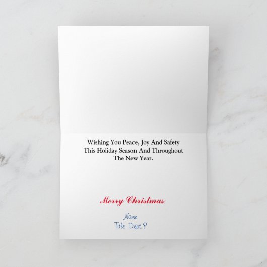 Kneeling Policeman Silhouette kerstkaart Kaart (Binnen)