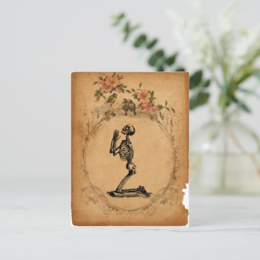 Kneeling Skeleton Briefkaart (Staand voorkant)