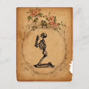 Kneeling Skeleton Briefkaart