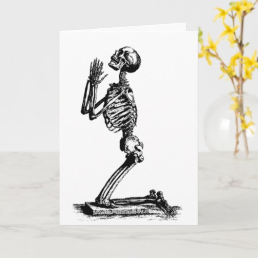 Kneeling Skeleton Kaart (Gele Bloem)