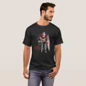 Kneeling Templar Knight Temple Cross Medieval Crus T-shirt (Voorkant volledig)