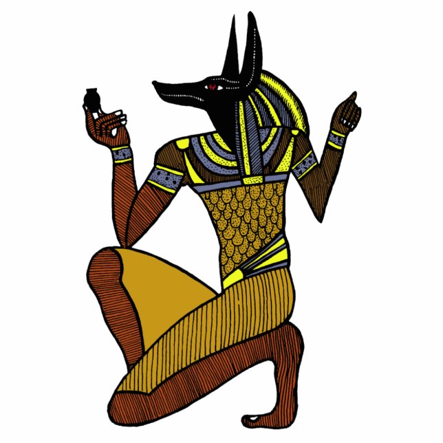 Kneeling van de foto van Anubis Staand Fotobeeldje (Voorkant)