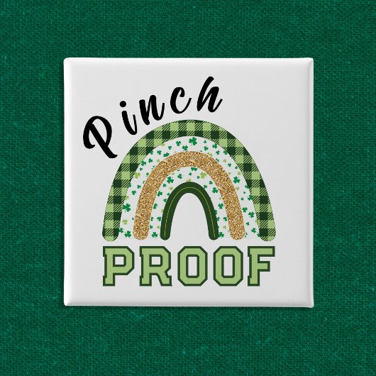 Kneep-bevrijdende groene regenboogruit St. Patrick Vierkante Button 5,1 Cm