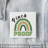 Kneep-bevrijdende groene regenboogruit St. Patrick Vierkante Button 5,1 Cm