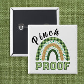 Kneep-bevrijdende groene regenboogruit St. Patrick Vierkante Button 5,1 Cm
