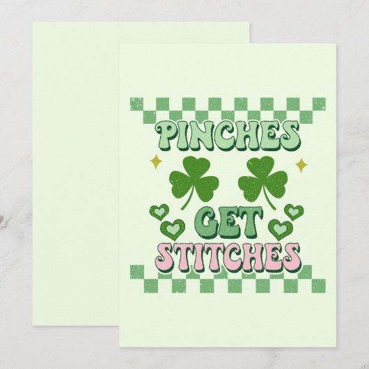Kneepjes krijgen steken Grappige St. Patrick's Dag Feestdagenkaart (Voorkant / Achterkant)