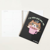 Kneleffect na ochtendkoffie | grappige kattenpaars planner (Display)