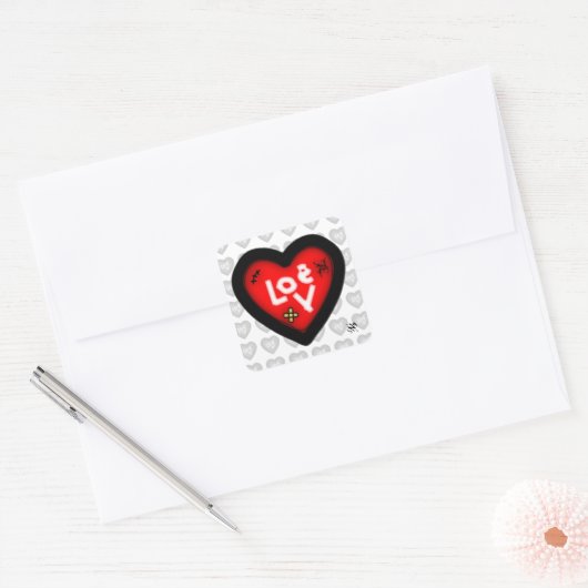 Kneum hart v1 vierkante sticker (Envelop)