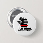 Knevelbrandblusapparaat met dunne rode lijn ronde button 5,7 cm (Voorkant /achterkant)