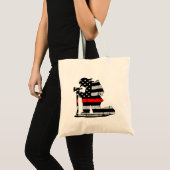 Knevelbrandblusapparaat met dunne rode lijn tote bag (Voorkant (product))