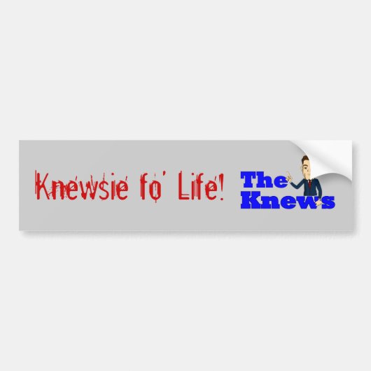 "Knewsie of life"-sticker Bumpersticker (Voorkant)