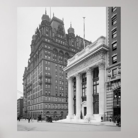 Knickerbocker Trust Building & Waldorf Astoria Poster (Voorkant)