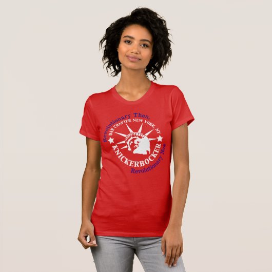 Knickerbocker White en Blue Logo T-shirt (Voorkant volledig)