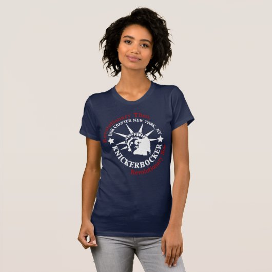 Knickerbocker White en Blue Logo T-shirt (Voorkant volledig)