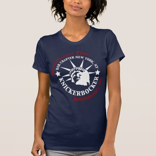 Knickerbocker White en Blue Logo T-shirt (Voorkant)