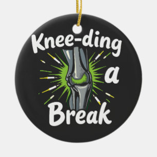 Knie-ding een breuk grappige knie vervanging keramisch ornament