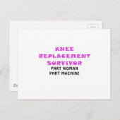 Knie Replacement Survivor Part Woman Part Machine Briefkaart (Voorkant / Achterkant)