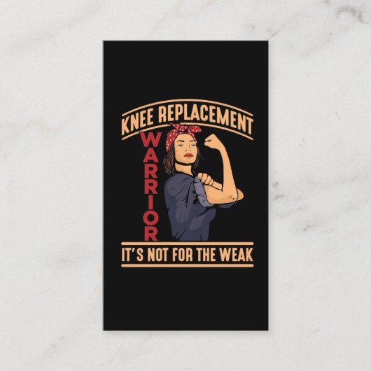 Knie Surgery Recovery Knee Replacement Warrior Visitekaartje (Voorkant)