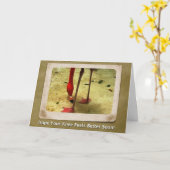 Knie Surgery wordt snel goed roze flamingo Kaart (Gele Bloem)